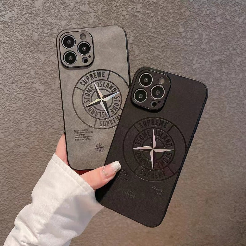 Faux Leather Matte Full Coverage Phone Case For IPhone