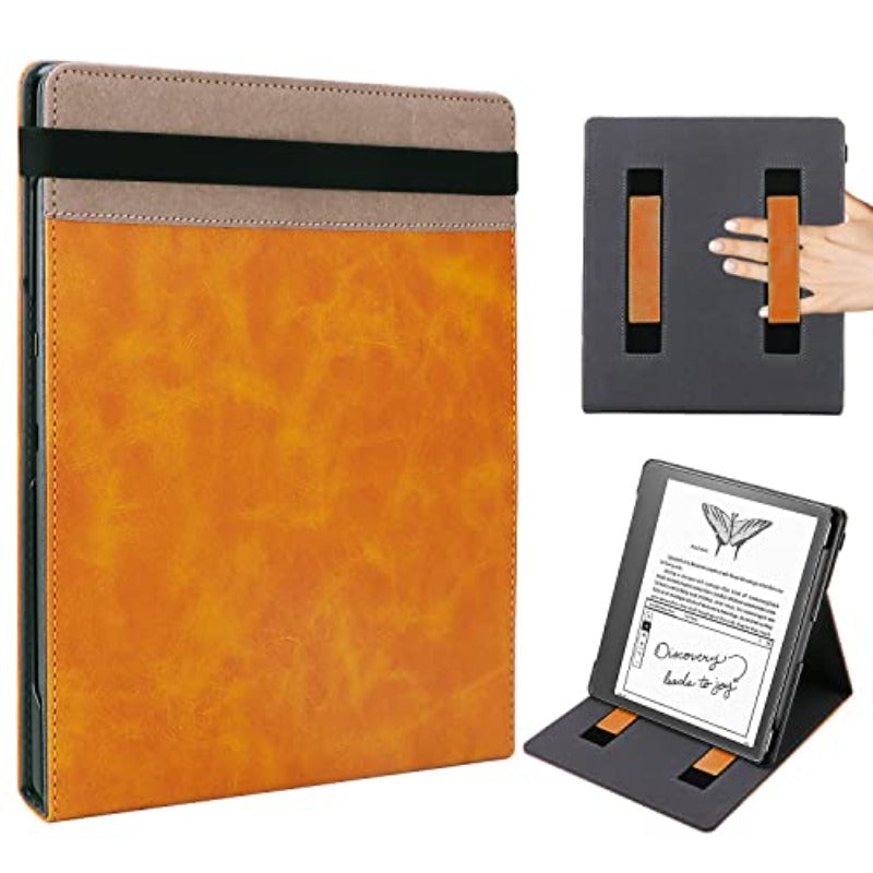 Flip Case Two Hand Straps and Vertical Multi-Viewing Stand Cover with Auto Wake/Sleep For 10.2-inch Kindle Scribe
