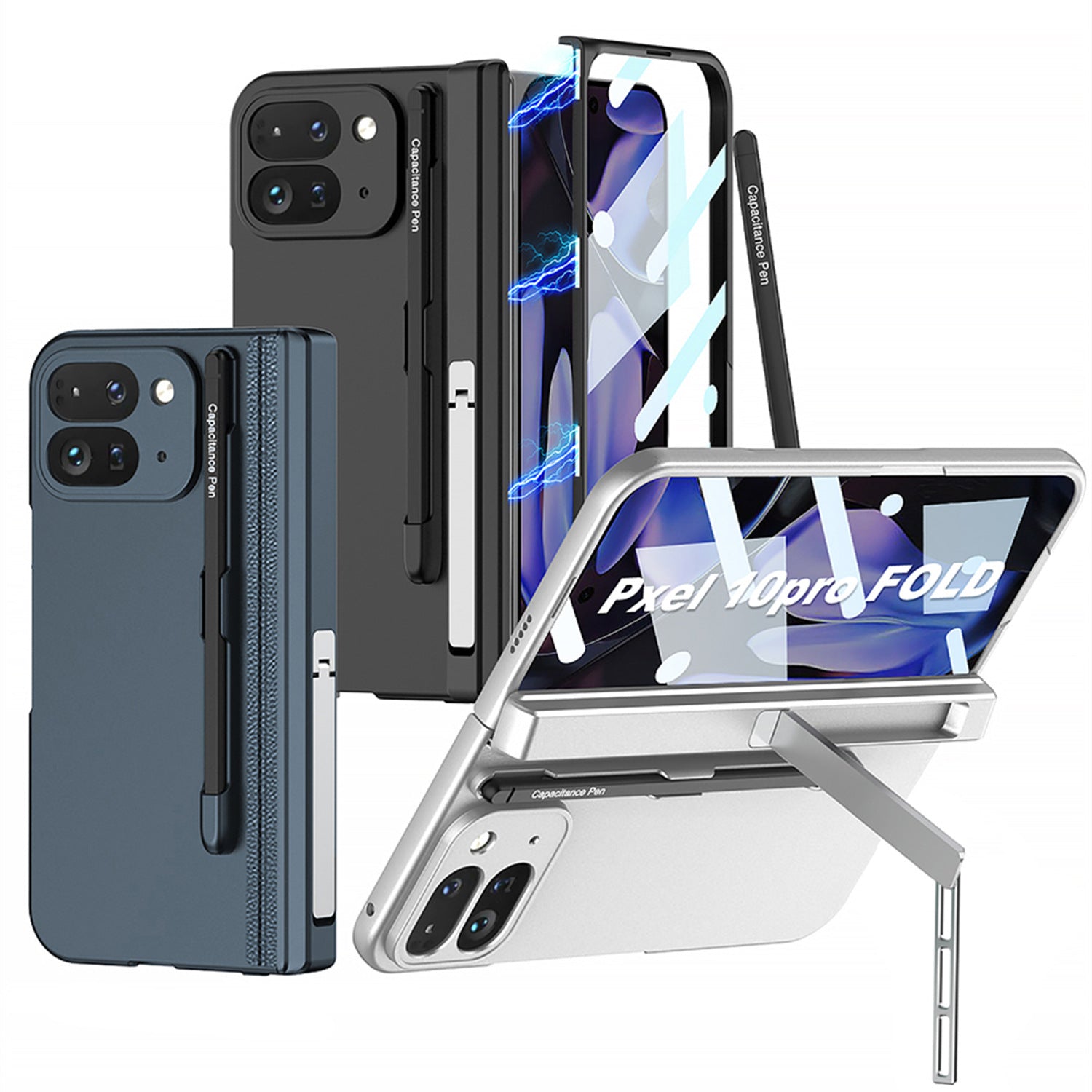 With Touch Pen Screen Protector Bracket Magnetic Hinge Protection Hard PC Cover For Google Pixel 10 9 Pro Fold
