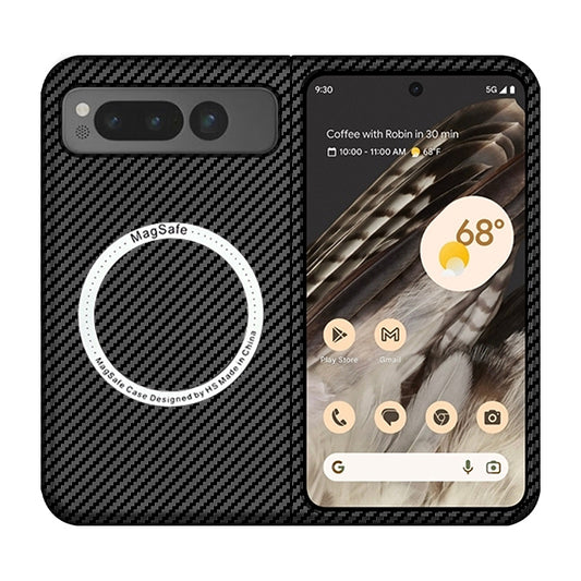 Luxury Carbon Fiber Texture MagSafe Phone Case For Google Pixel Fold