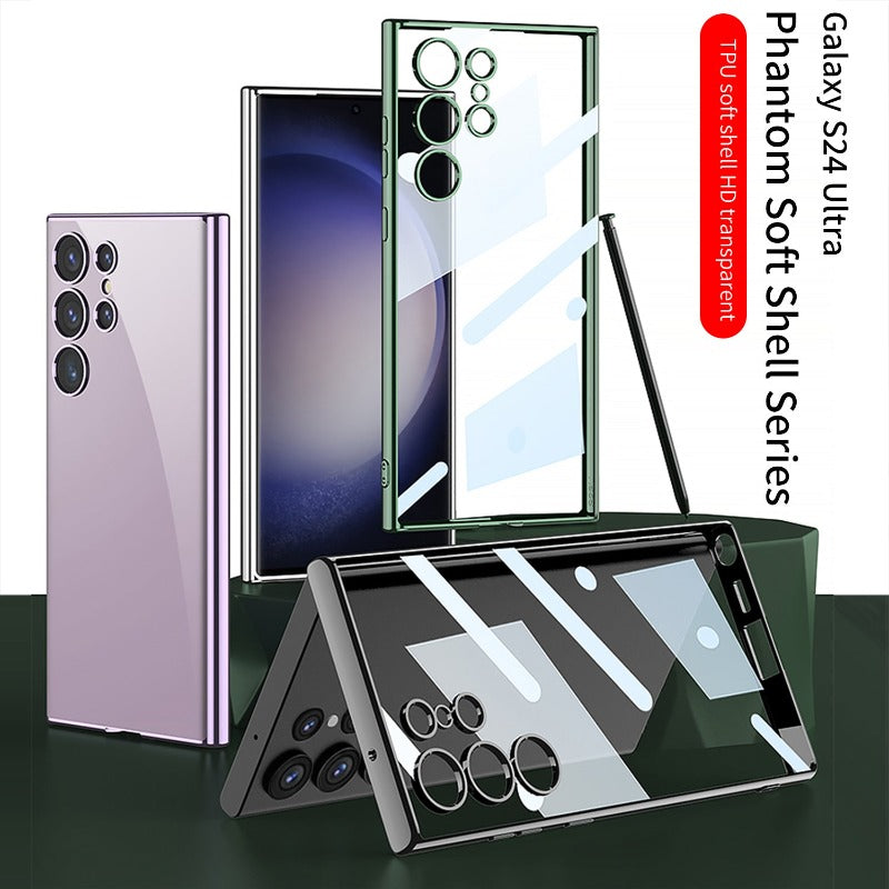 Transparent Electroplated Glossy Soft Silicone Phone Case For Samsung Galaxy S24 S23