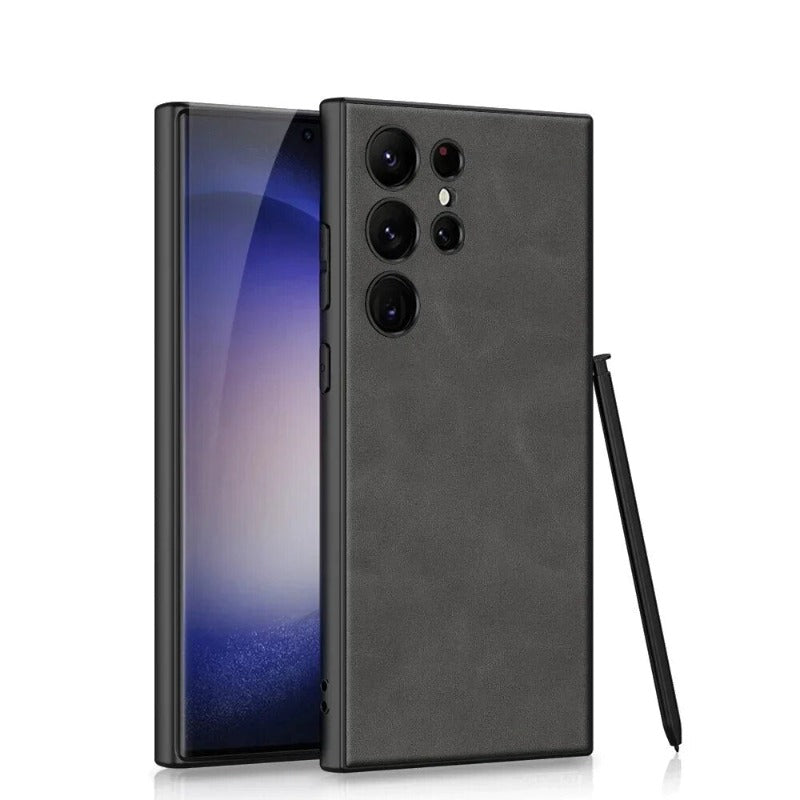 Skin Friendly Matte Plain Leather Soft Silicone Phone Case For Samsung Galaxy S25 S24