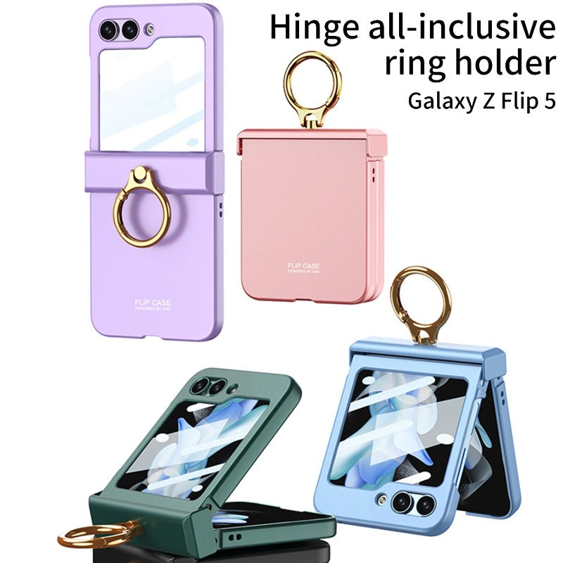 Ultra-thin Matte Phone Case With Ring Bracket For Samsung Galaxy Z Flip 5
