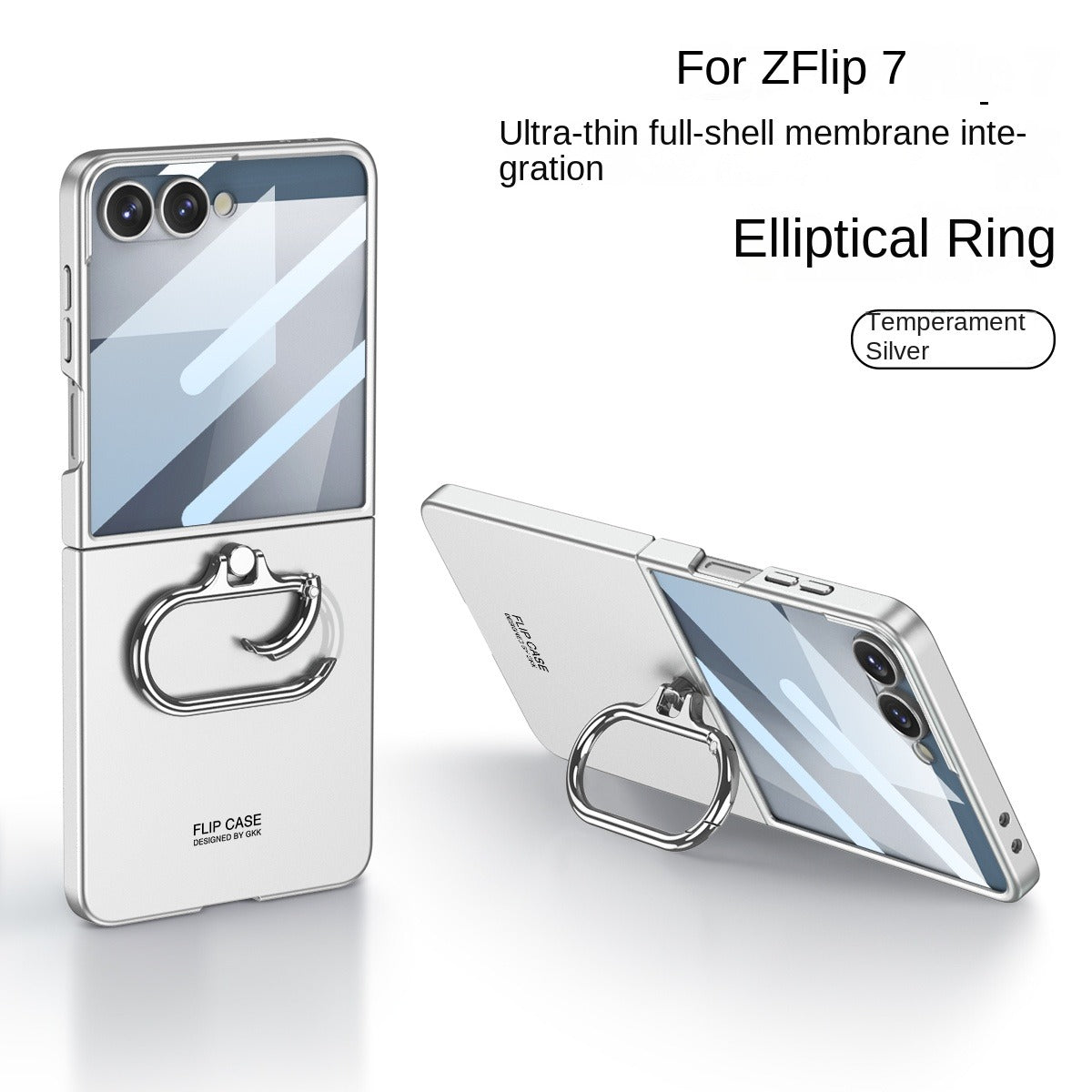 Ultra-thin Armor Ring Holder Matte Phone Case With Screen Glass Protective  For Samsung Galaxy Z Flip 7