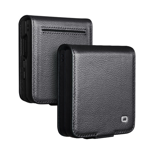 Premium Cowhide Real Genuine Leather Phone Case With Card Slot Holder For Samsung Galaxy Z Flip7