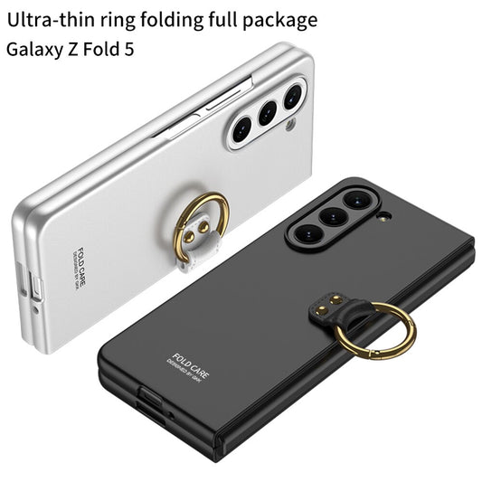 Luxury Matte Skin-friendly Ultra Thin Ring Folding Shockproof Protection Hard Phone Case For Samsung Galaxy Z Fold 5