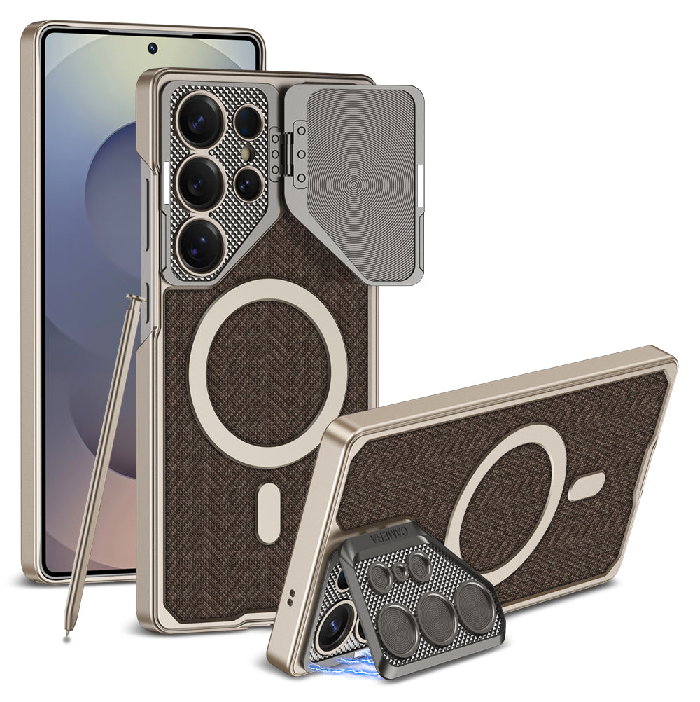 Clothlike PC Shockproof Hard Magnetic Case With Unvisible Stand Lens Protection For Samsung S25 S24