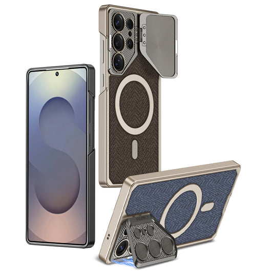 Clothlike PC Shockproof Hard Magnetic Case With Unvisible Stand Lens Protection For Samsung S25 S24