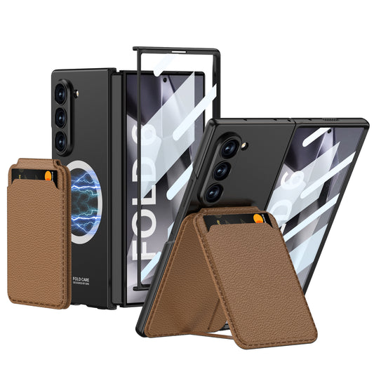 Multifunctional Card Case Holder Leather Case Phone Case With Screen Protector For Samsung Z Fold7 6