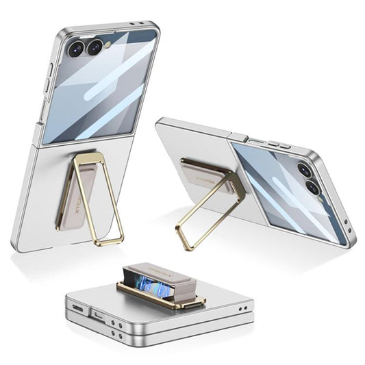 Wrist Strap Phone Case With Magnetic Rotating Invisible Bracket Glass Protector For Samsung Galaxy Z Flip 7