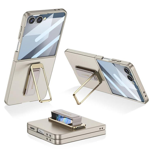 Wrist Strap Phone Case With Magnetic Rotating Invisible Bracket Glass Protector For Samsung Galaxy Z Flip 7