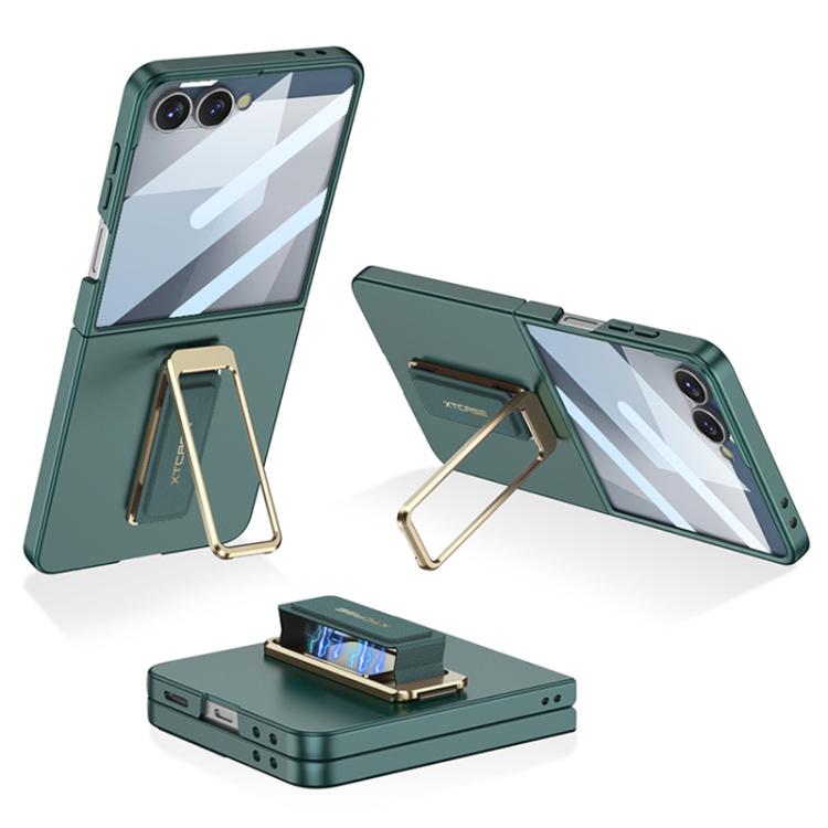 Wrist Strap Phone Case With Magnetic Rotating Invisible Bracket Glass Protector For Samsung Galaxy Z Flip 7