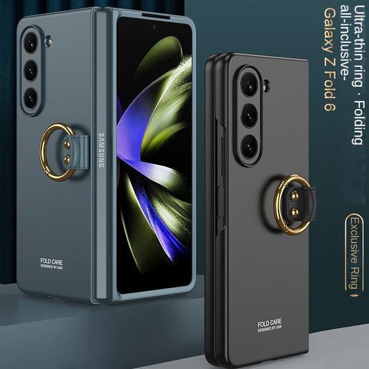 Hard PC Matte Phone Case With Ring Holder For Galaxy Z Fold6
