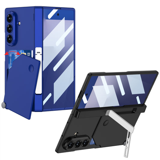 Film Integrated Hard Phone Case With Rotating Card Holder Anti-fall Magnetic Folding Bracket For Samsung Galaxy Z Fold 7