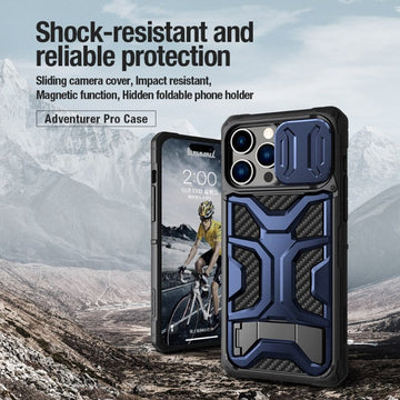 Adventurer Pro Magnetic Phone Case With Folding bracket Slide Camera Case For iPhone
