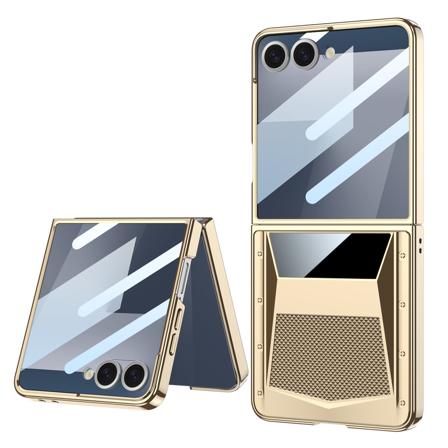 Phantom Racing Design Breathable Chrome  Electroplate Case With Screen Protector For Samsung Galaxy Z Flip7