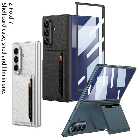 PU Leather Wallet Phone Case with Card Holder Stand Screen Protector Phone Case for Samsung Galaxy Z Fold 7