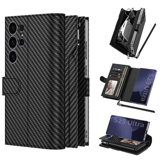 Large Capacity PU Leather Handbag Wallet Case For Samsung S25