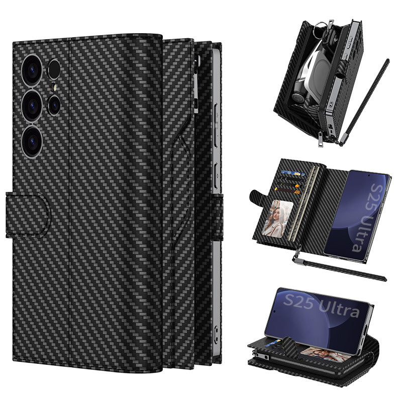 Large Capacity PU Leather Handbag Wallet Case For Samsung S25