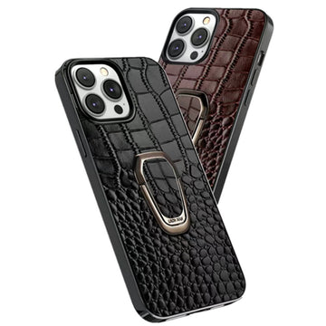 Copy of Genuine Leather Phone Case With Metal Ring Bracket For Apple iPhone
