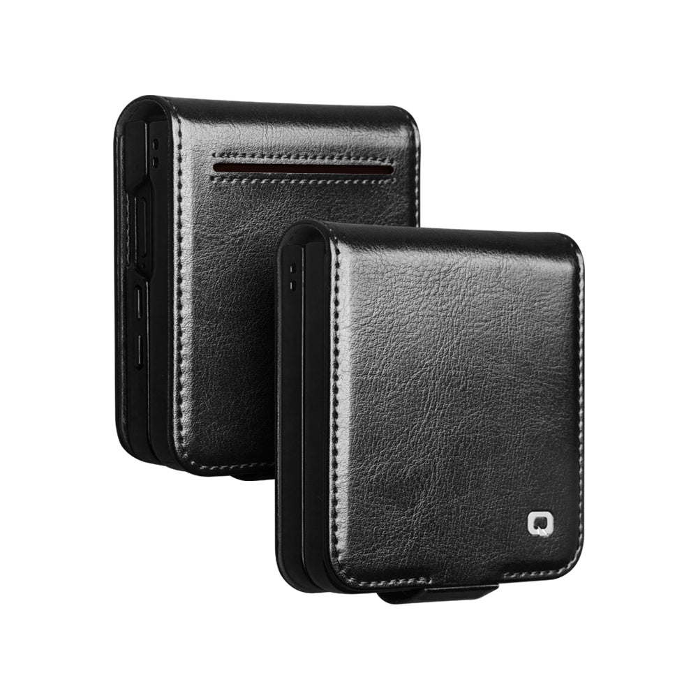 Genuine Vintage Leather Flip Phone Case With Magnetic Clasp & Card Slot For Samsung Galaxy Z Flip8