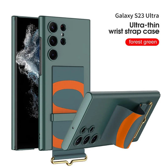 Wristband Grip Bracket Hard Pc Plastic Phone Case For Samsung Galaxy S24 S23
