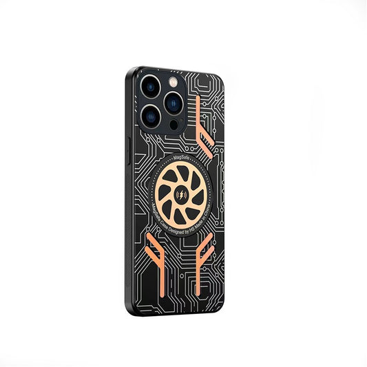 Graphene Cooling Aluminum Alloy Heat Dissipation Phone Cases with Magnetic Fan For iPhone