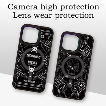 Hacker Fashion Skull Magsafe Wireless Charge Phone Case For iPhone
