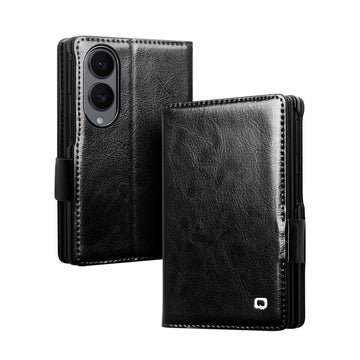 Handmade Genuine Leather Wallet Flip Phone Case For Samsung Galaxy Z Fold 8