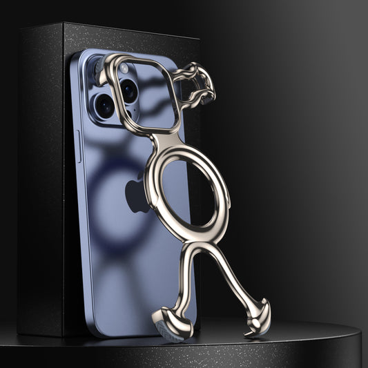 Hollow-out Magnetic Heat Dissipation Thin Electroplated Frame PC Phone Case For iPhone