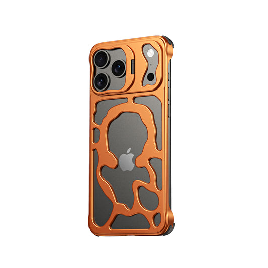 Hollow Heat Dissipation Titanium Aluminum Alloy Magnetic Phone Case For iPhone