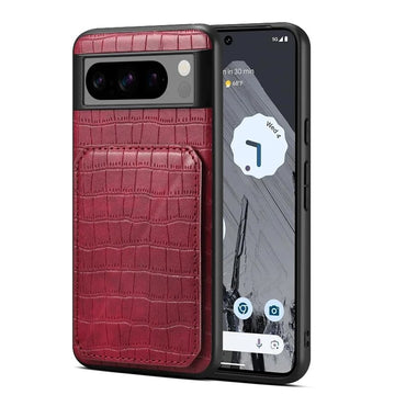Insert Card Magnetic Hidden Bracket Leather Phone Case For Google Pixel 8 7