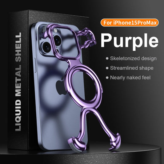 Irregular Magnetic Liquid Electroplated Frame PC Phone Case For iPhone