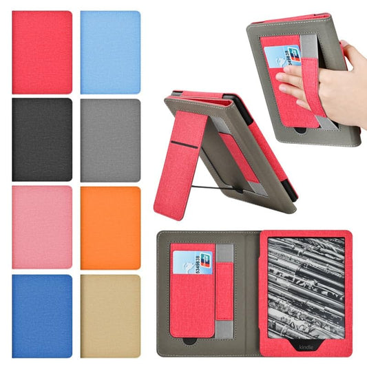 Leather Case With Auto Sleep Wake Card Slot And Hand Strap For Kindle Paperwhite5