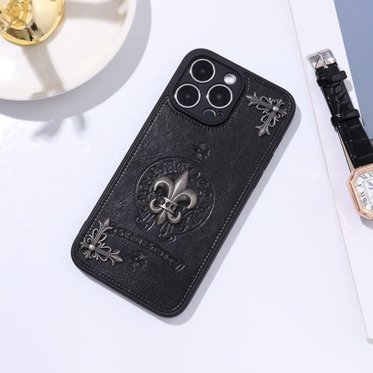 Leather Chrome Hearts Phone Case For IPhone