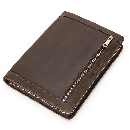 Leather Portfolio Case With Zipper For iPad Pro