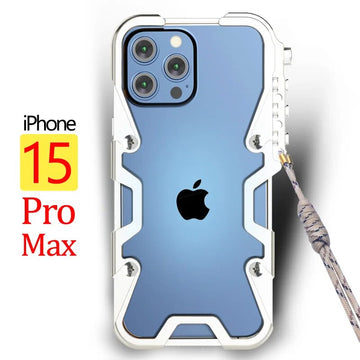 Luxury Aluminum Metal Frame Shockproof Bumper Phone Case With Lanyard For iPhone