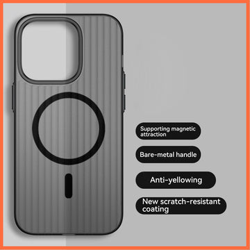 Luxury Corrugated Pattern Matte Magnetic Transparent Hard PC Phone Case For IPhone