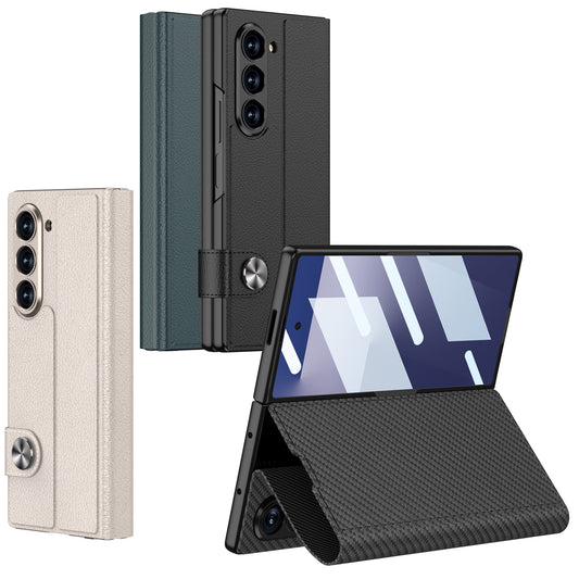 Luxury Foldable Leather Card Slot Wallet Phone Case With Glass ScreenFor Samsung Galaxy Z Fold7 6
