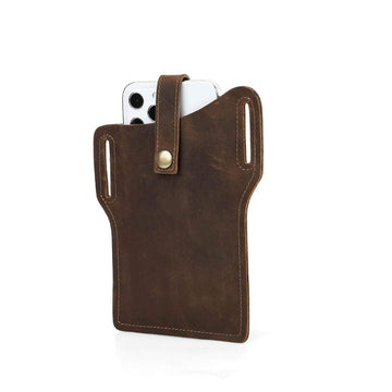 Luxury Leather Belt Bag Phone Case For 4.7-6.7 inches iPhone