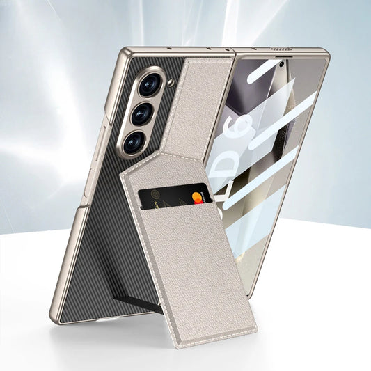 Luxury Leather Wallet with Card Holder Stand Phone Case With Shell Membrane For Samsung Galaxy Z Fold 7 6