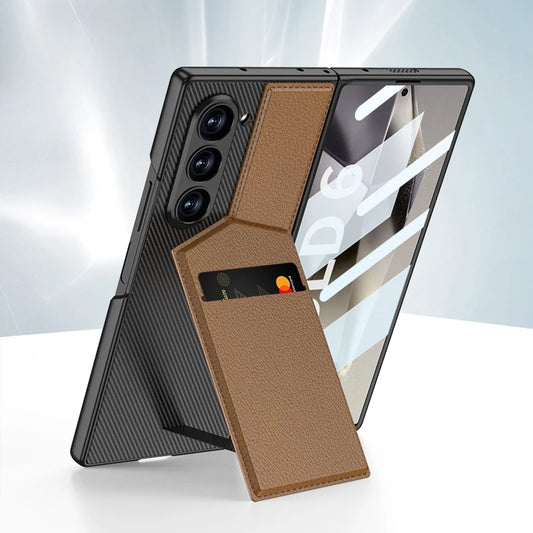 Luxury Leather Wallet with Card Holder Stand Phone Case With Shell Membrane For Samsung Galaxy Z Fold 7 6