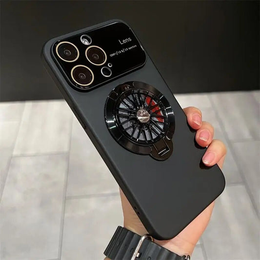 Magnetic Rotatable Gyroscope Stand With Gyro Frosted Phone Case For iPhone