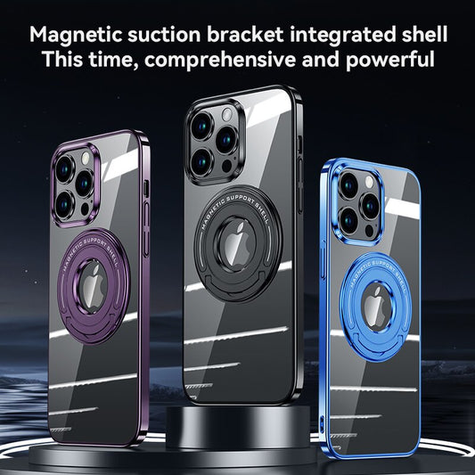 Luxury Magsafe Magnetic Phone Case With Metal Invisible Bracket Stand For iPhone