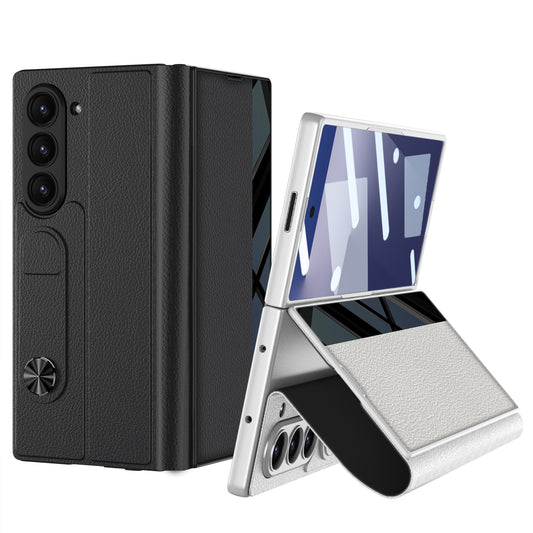 Luxury Plain Leather Wallet Flip Fold Stand Case With Screen Glass For Samsung Galaxy Z Fold 7 6