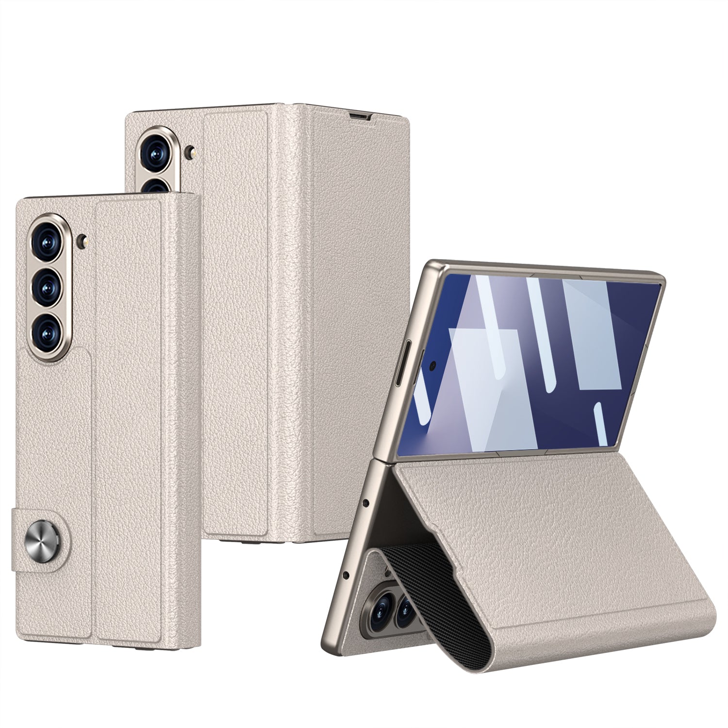Luxury Foldable Leather Card Slot Wallet Phone Case With Glass ScreenFor Samsung Galaxy Z Fold7 6