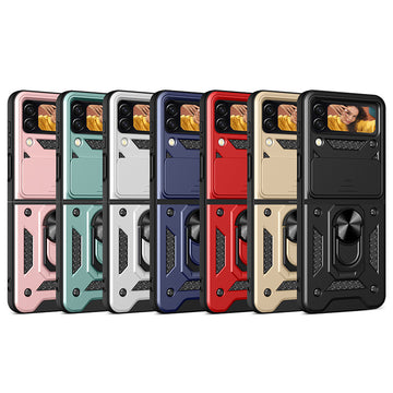 Magnetic Shockproof Armor Phone Cases With Car Ring Stand Holder for Galaxy Z Flip 5 4