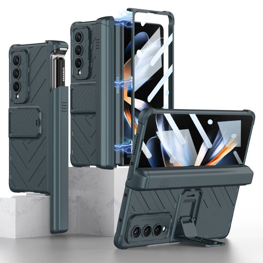 Magnetic Folding Armor Phone Case with Hidden S Pen Holder For Samsung Galaxy Z Fold 5