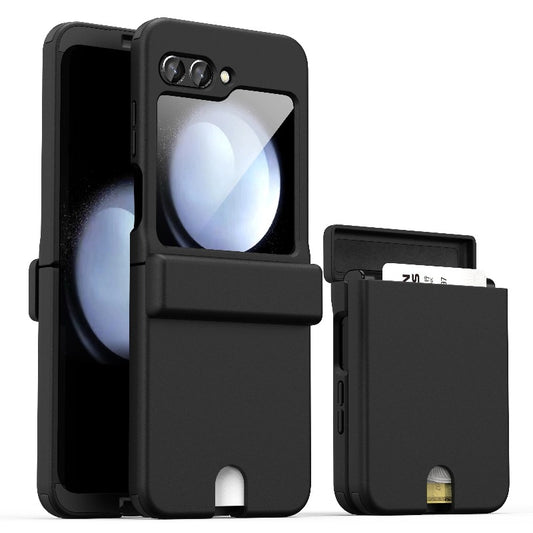 Magnetic Hinge Protect Hard PC Phone Case With Hidden Cards built-in Storage For Samsung Galaxy Z Flip 5