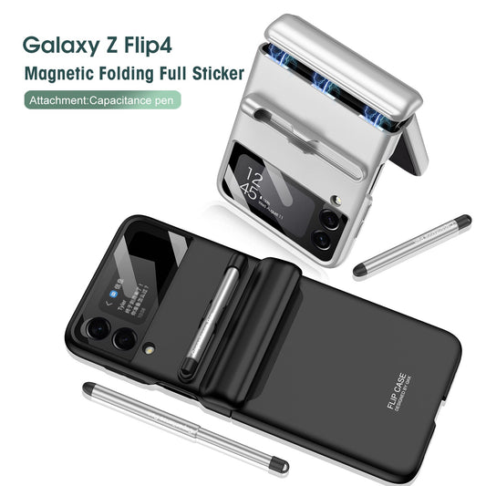 Magnetic Hinge Phone Case With Pen For Samsung Galaxy Z Flip 5 4